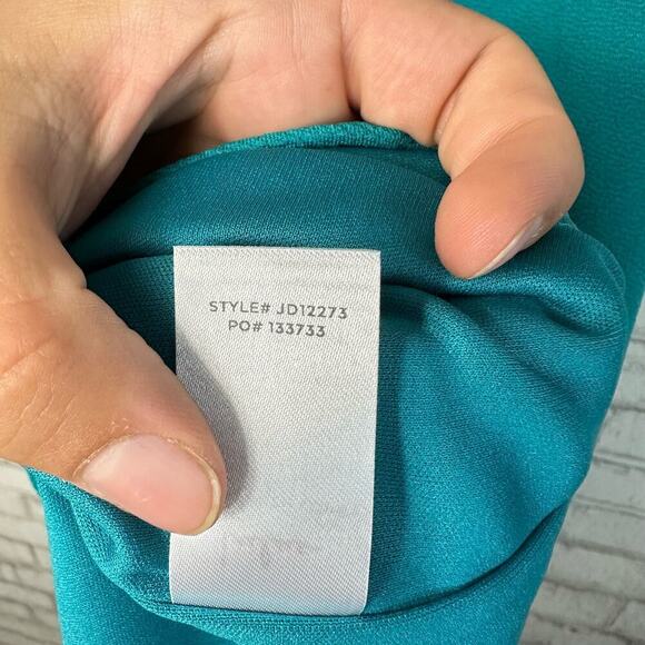 Lulus Dress Slice of Style One Shoulder Cut Out Mini Asymmetrical Teal Green XL - Picture 4 of 5